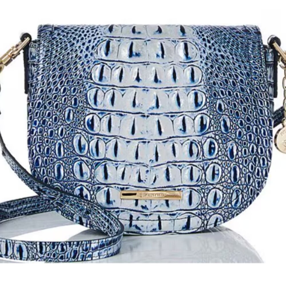 BRAHMIN Melbourne Collection Coastal Blue Briar Crossbody Bag